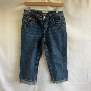 Earl Jean Capri Roll Cuff Denim Womens Size 6 Cropped Simple Casual Everyday